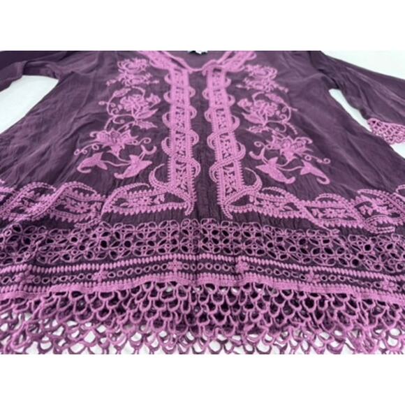 "Johhny Was" Assic, Embroidered ,Tunic Top, XS , Gypsy, Artsy, PLZ SEE PICS !! - Picture 6 of 13